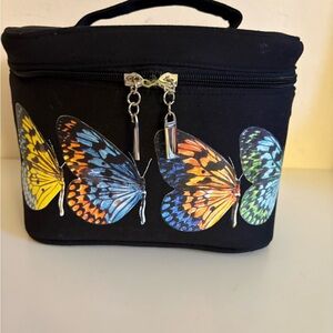 Neiman Marcus Butterfly Vintage Vanity Bag With Handle 8” X 6” X 6